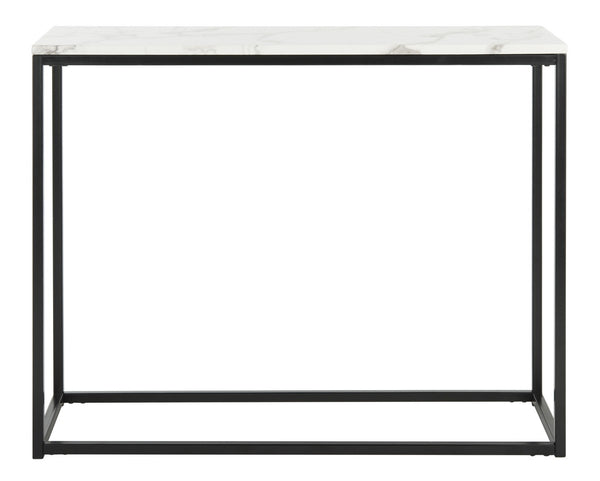 Safavieh Baize Console Table White Grey Wood Resin Marble MDF FOX6024A 889048324954