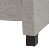 Safavieh Theron Bed Full Light Grey and Espresso Silver Nailheads Plywood Rubberwood Linen Iron Stainless Steel FOX6211C-F 889048012615