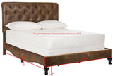 Safavieh Hathaway Bed Coffee Fabric/Wood/Metal FOX6214E-Q