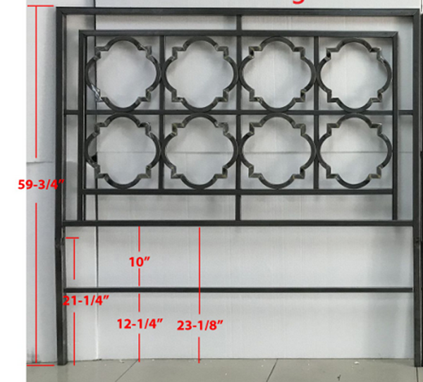 Safavieh Lucinda French Silver Metal Headboard Distressed Brass  Metal FOX6215A-K