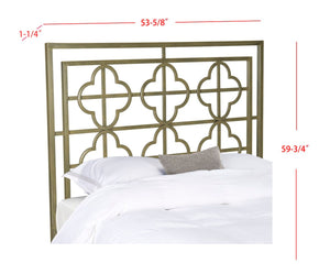 Safavieh Lucinda French Silver Metal Headboard Distressed Brass  Metal FOX6215A-K