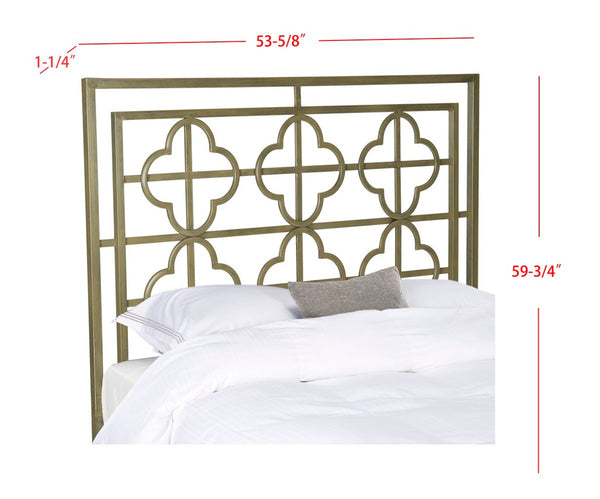 Safavieh Lucinda French Silver Metal Headboard Distressed Brass  Metal FOX6215A-K