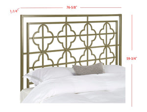 Safavieh Lucinda French Silver Metal Headboard Distressed Brass  Metal FOX6215A-K