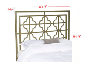 Safavieh Lucinda French Silver Metal Headboard Distressed Brass  Metal FOX6215A-K