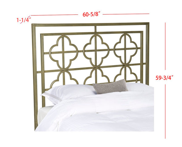 Safavieh Lucinda French Silver Metal Headboard Distressed Brass  Metal FOX6215A-K