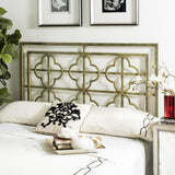 Safavieh Lucinda French Silver Metal Headboard Distressed Brass  Metal FOX6215A-K