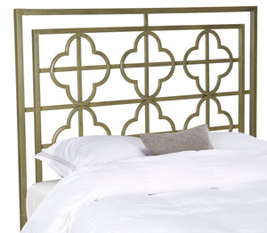 Safavieh Lucinda French Silver Metal Headboard Distressed Brass  Metal FOX6215A-K