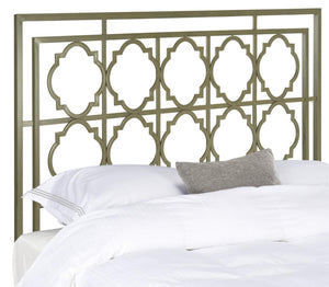 Safavieh Silva Queen Metal Headboard Distressed Brass Metal FOX6216A-Q