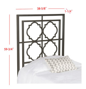 Safavieh Silva Metal Headboard Gunmetal Metal FOX6216B-K