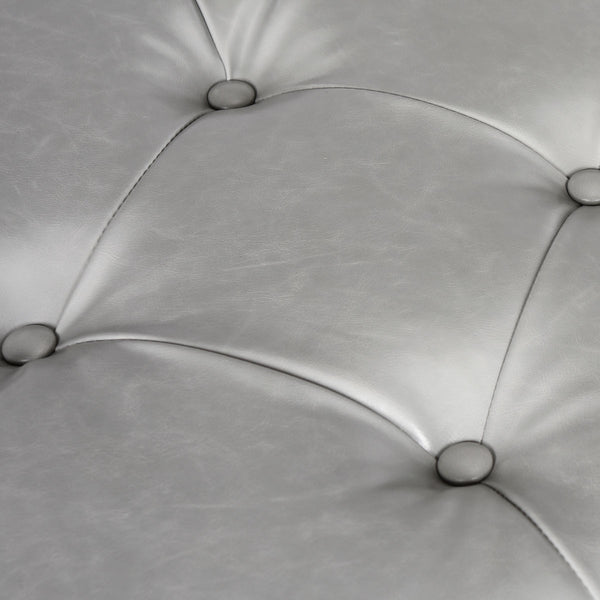 Safavieh Marcella Bench Grey Black Plywood Foam Iron PU FOX6224A 889048014190