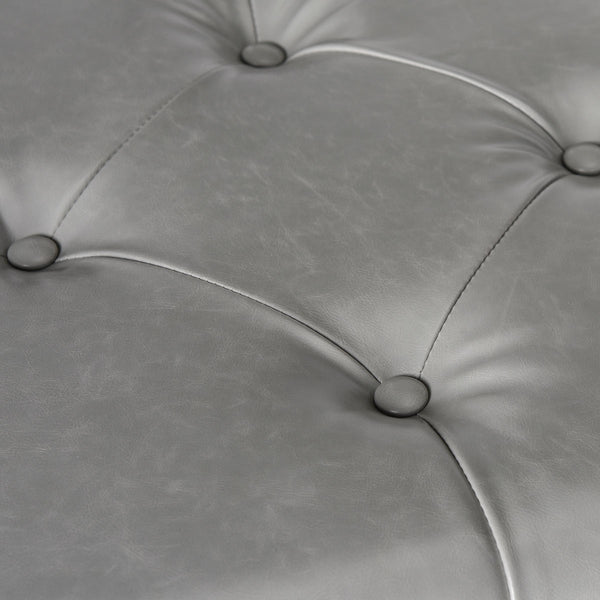 Safavieh Marcella Bench Grey Chrome Plywood Foam Iron PU FOX6224B 889048014220