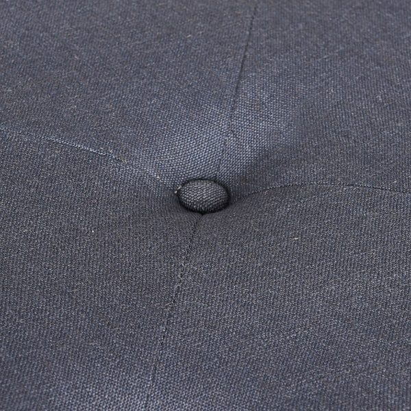 Safavieh Marcella Bench Navy Chrome Plywood Foam Iron Linen FOX6224D 889048014244