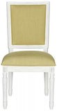 Safavieh - Set of 2 - Buchanan Side Chair 19''H French Brasserie Linen Rect Spring Green Cream NC Coating Rubberwood Foam FOX6229B-SET2 889048034587