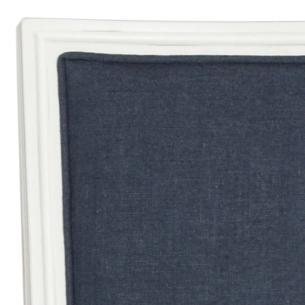 Safavieh - Set of 2 - Buchanan Side Chair 19''H French Brasserie Linen Rect Navy Cream NC Coating Rubberwood Foam FOX6229C-SET2 889048034594