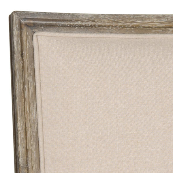 Safavieh - Set of 2 - Buchanan Side Chair 19''H French Brasserie Linen Rect Beige Rustic Oak NC Coating Rubberwood Foam FOX6229G-SET2 889048034655