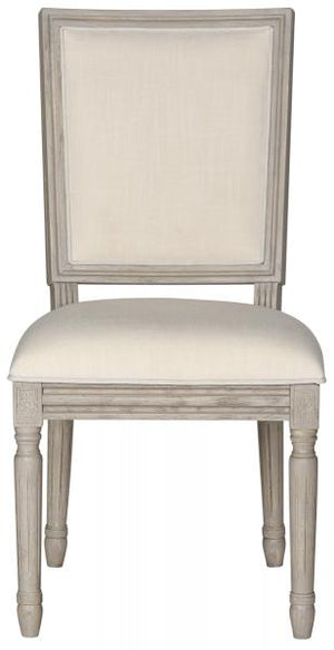 Safavieh - Set of 2 - Buchanan Side Chair 19''H French Brasserie Linen Rect Light Beige Rustic Grey NC Coating Rubberwood Foam FOX6229H-SET2 889048034679