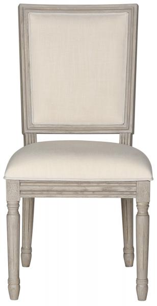 Safavieh - Set of 2 - Buchanan Side Chair 19''H French Brasserie Linen Rect Light Beige Rustic Grey NC Coating Rubberwood Foam FOX6229H-SET2 889048034679