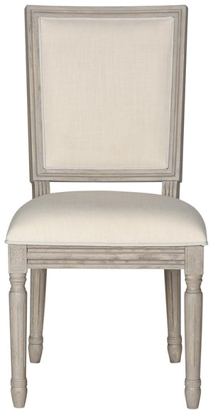 Safavieh - Set of 2 - Buchanan Side Chair 19''H French Brasserie Linen Rect Light Beige Rustic Grey NC Coating Rubberwood Foam FOX6229H-SET2 889048034679