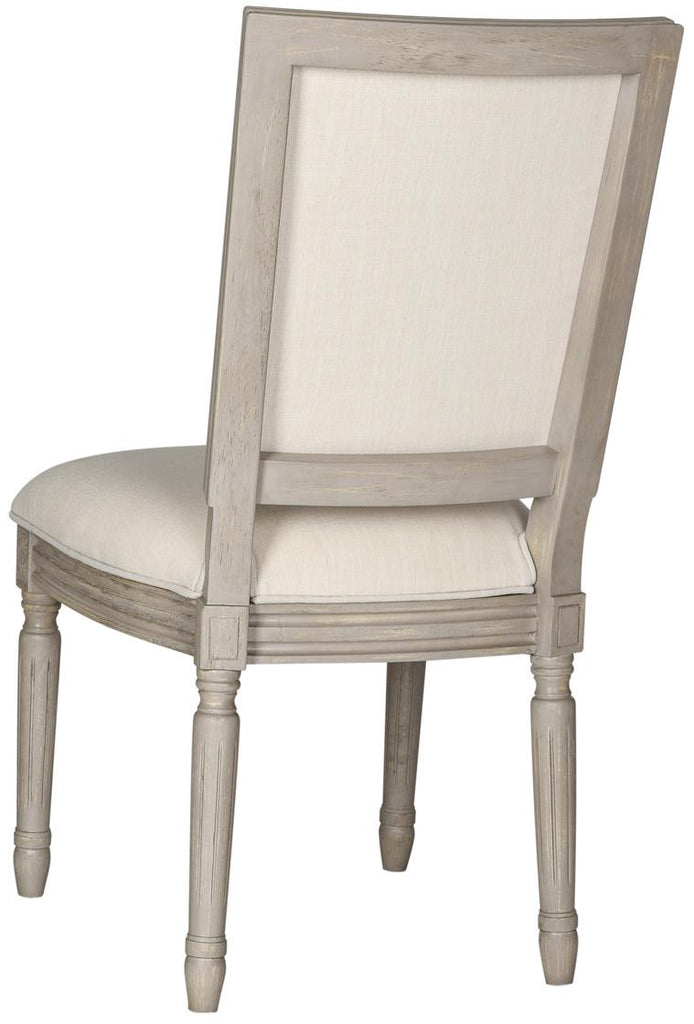 Safavieh - Set of 2 - Buchanan Side Chair 19''H French Brasserie Linen Rect Light Beige Rustic Grey NC Coating Rubberwood Foam FOX6229H-SET2 889048034679