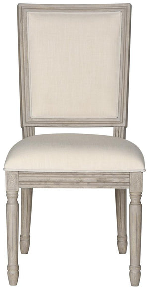 Safavieh - Set of 2 - Buchanan Side Chair 19''H French Brasserie Linen Rect Light Beige Rustic Grey NC Coating Rubberwood Foam FOX6229H-SET2 889048034679