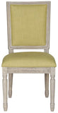 Safavieh - Set of 2 - Buchanan Side Chair 19''H French Brasserie Linen Rect Spring Green Rustic Grey NC Coating Rubberwood Foam FOX6229J-SET2 889048034723