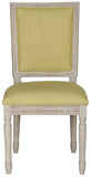 Safavieh - Set of 2 - Buchanan Side Chair 19''H French Brasserie Linen Rect Spring Green Rustic Grey NC Coating Rubberwood Foam FOX6229J-SET2 889048034723