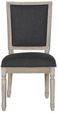 Safavieh - Set of 2 - Buchanan Side Chair 19''H French Brasserie Linen Rect Charcoal Rustic Grey NC Coating Rubberwood Foam FOX6229K-SET2 889048034730