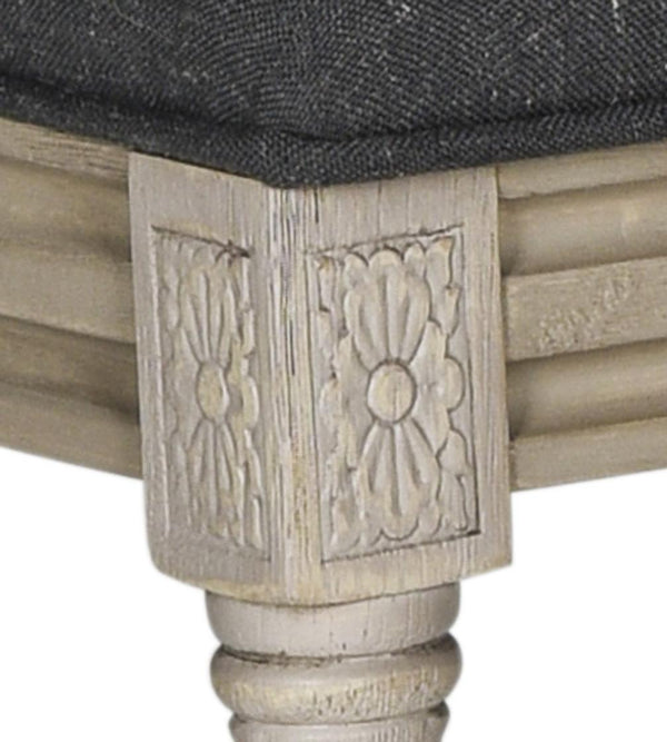 Safavieh - Set of 2 - Buchanan Side Chair 19''H French Brasserie Linen Rect Charcoal Rustic Grey NC Coating Rubberwood Foam FOX6229K-SET2 889048034730