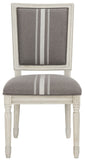 Safavieh - Set of 2 - Buchanan Side Chair 19''H French Brasserie Linen Rect Grey Beige Rustic NC Coating Rubberwood Foam FOX6229M-SET2 889048260092