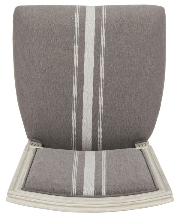 Safavieh - Set of 2 - Buchanan Side Chair 19''H French Brasserie Linen Rect Grey Beige Rustic NC Coating Rubberwood Foam FOX6229M-SET2 889048260092