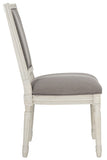 Safavieh - Set of 2 - Buchanan Side Chair 19''H French Brasserie Linen Rect Grey Beige Rustic NC Coating Rubberwood Foam FOX6229M-SET2 889048260092