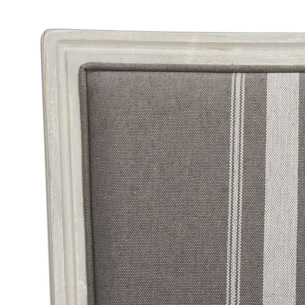 Safavieh - Set of 2 - Buchanan Side Chair 19''H French Brasserie Linen Rect Grey Beige Rustic NC Coating Rubberwood Foam FOX6229M-SET2 889048260092