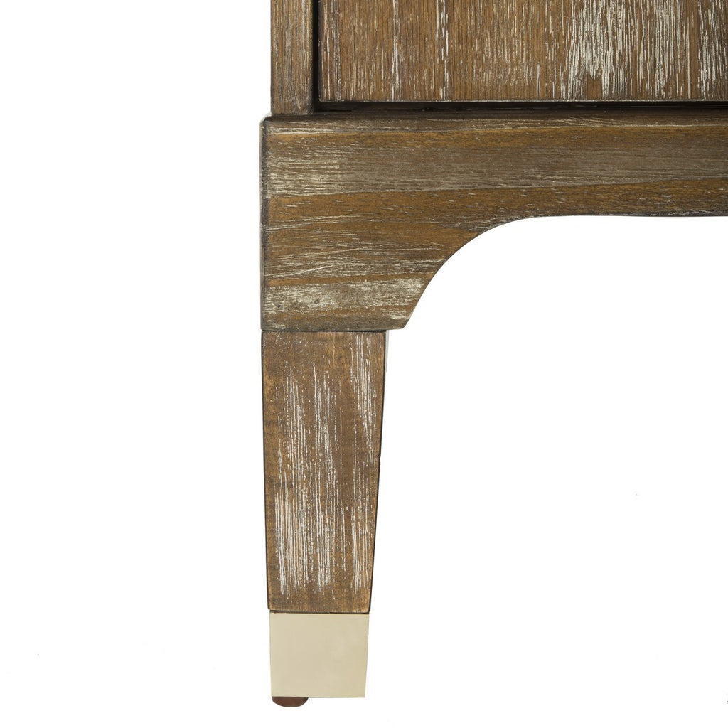 Safavieh Lorna Night Stand 3 Drawer Contemporary Rustic Oak Wood Veneer MDF FOX6232D 889048299054