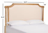 Safavieh Hudson Headboard Beige / Rustic Oak Wood/Fabric/Foam FOX6244C-Q