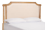 Safavieh Hudson Headboard Beige / Rustic Oak Wood/Fabric/Foam FOX6244C-Q