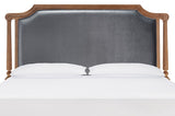 Safavieh Hudson Headboard Grey / Rustic Oak Wood/Fabric/Foam FOX6244D-Q