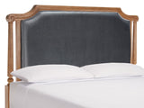 Safavieh Hudson Headboard Grey / Rustic Oak Wood/Fabric/Foam FOX6244D-Q