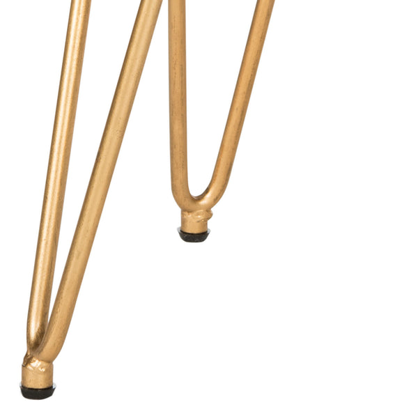 Safavieh Jenine Bench Faux Ostrich Round Navy Plywood Foam Nickel PU FOX6249B 889048120389