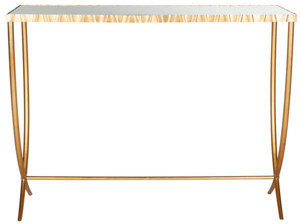 Safavieh Princess Console Table Mirror Top Gold Metal Iron FOX6256A 889048147010