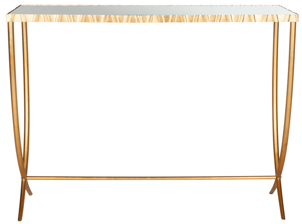 Safavieh Princess Console Table Mirror Top Gold Metal Iron FOX6256A 889048147010