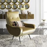 Safavieh Elicia Accent Chair Velvet Retro Mid Century Camel Wood Eucalyptus Foam Iron Polyester FOX6260B 889048216044