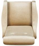 Safavieh Elicia Accent Chair Velvet Retro Mid Century Camel Wood Eucalyptus Foam Iron Polyester FOX6260B 889048216044