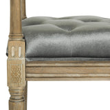 Safavieh Raiden Bench Velvet Rustic Oak Grey NC Coating Rubberwood Foam Iron Polyester FOX6263B 889048218734