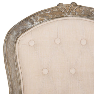 Safavieh - Set of 2 - Eloise Dining Chair 20''H French Leg Beige Rustic Oak NC Coating Rubberwood Foam Iron Linen Polyester FOX6264A-SET2 889048225176