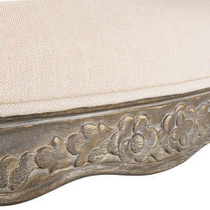 Safavieh - Set of 2 - Eloise Dining Chair 20''H French Leg Beige Rustic Oak NC Coating Rubberwood Foam Iron Linen Polyester FOX6264A-SET2 889048225176