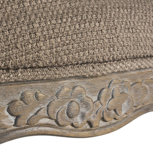 Safavieh - Set of 2 - Eloise Dining Chair 20''H French Leg Dark Brown Rustic Oak NC Coating Rubberwood Foam Iron Linen FOX6264C-SET2 889048225190