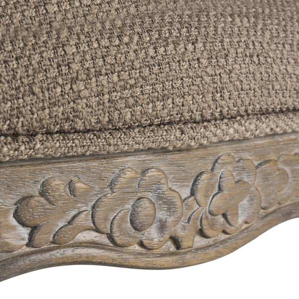 Safavieh - Set of 2 - Eloise Dining Chair 20''H French Leg Dark Brown Rustic Oak NC Coating Rubberwood Foam Iron Linen FOX6264C-SET2 889048225190