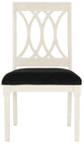 Safavieh - Set of 2 - Selena Side Chair 19''H Velvet Navy Antique Black NC Coating Rubberwood Foam Iron Polyester FOX6265B-SET2 889048225169