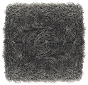 Safavieh Horace Bench Faux Sheepskin Square Grey Wood Chrome Plated 12Mm MDF Foam Iron FOX6266A 889048218802