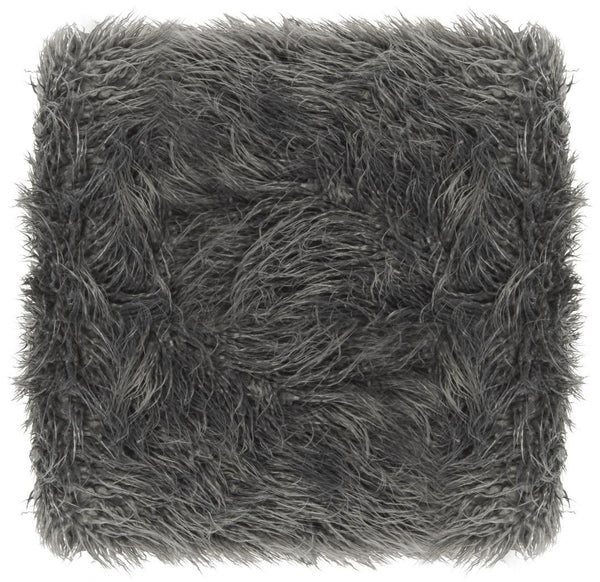 Safavieh Horace Bench Faux Sheepskin Square Grey Wood Chrome Plated 12Mm MDF Foam Iron FOX6266A 889048218802